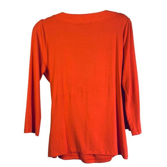 LAUREN RALPH LAUREN‎ Blouse Large Faux Wrap Draped 3/4 Sleeve RLL Embroidered - Picture 2 of 12